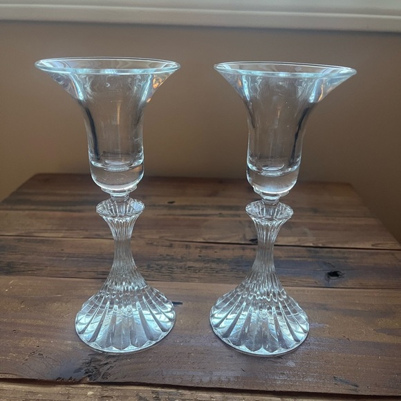 Mikasa The Ritz Crystal Candle Holders - Picture 1 of 3